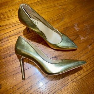 Sam Edelman Hazel Amber Gold Leather High Heels Size 9.5 **Like New**